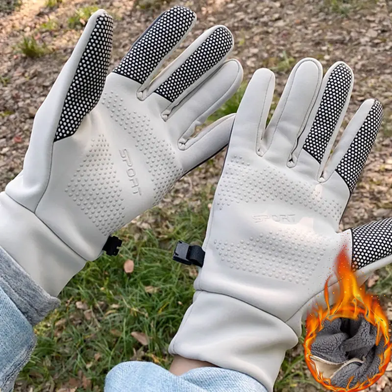 

Мужские велосипедные перчатки, зимние теплые женские перчатки с сенсорным экраном для велосипеда, тренажерного зала, вождения мотоцикла, водонепроницаемые термонескользящие перчатки