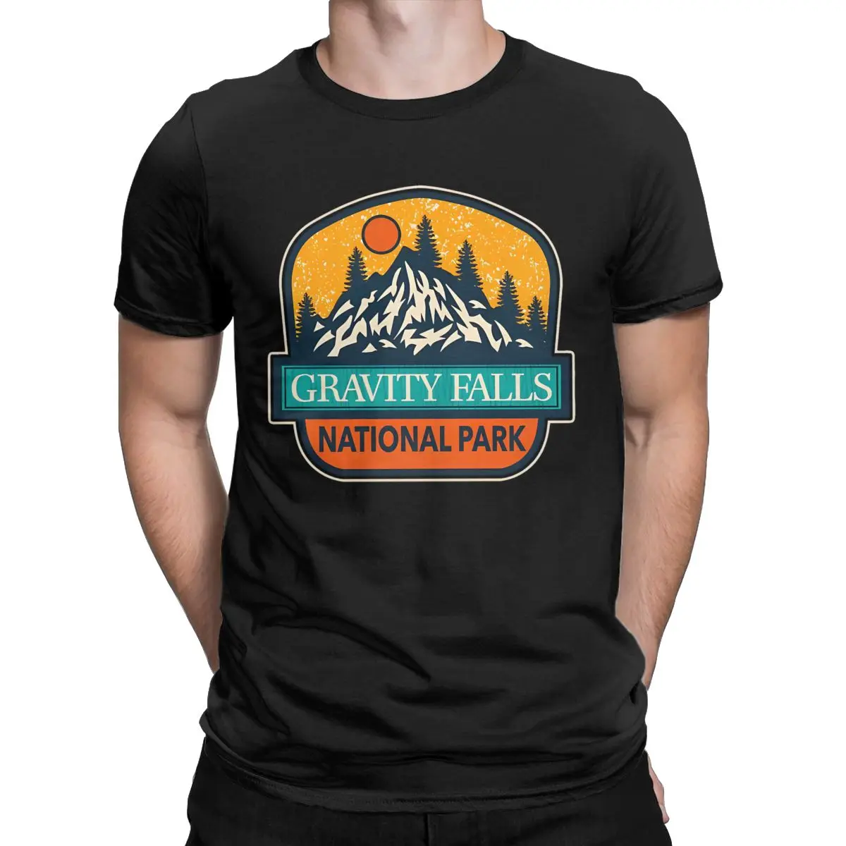 Gravity Falls National Park T-Shirts Men Cartoon Animation Funny Cotton Tee Shirt Short Sleeve T Shirts Summer merch