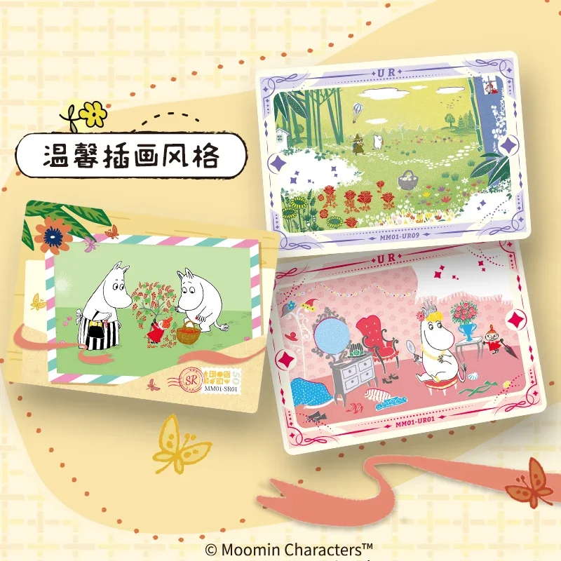 Tempo japonês letra Genuine Moomin Cards, cartões de coleção periférica, brinquedos infantis, presentes