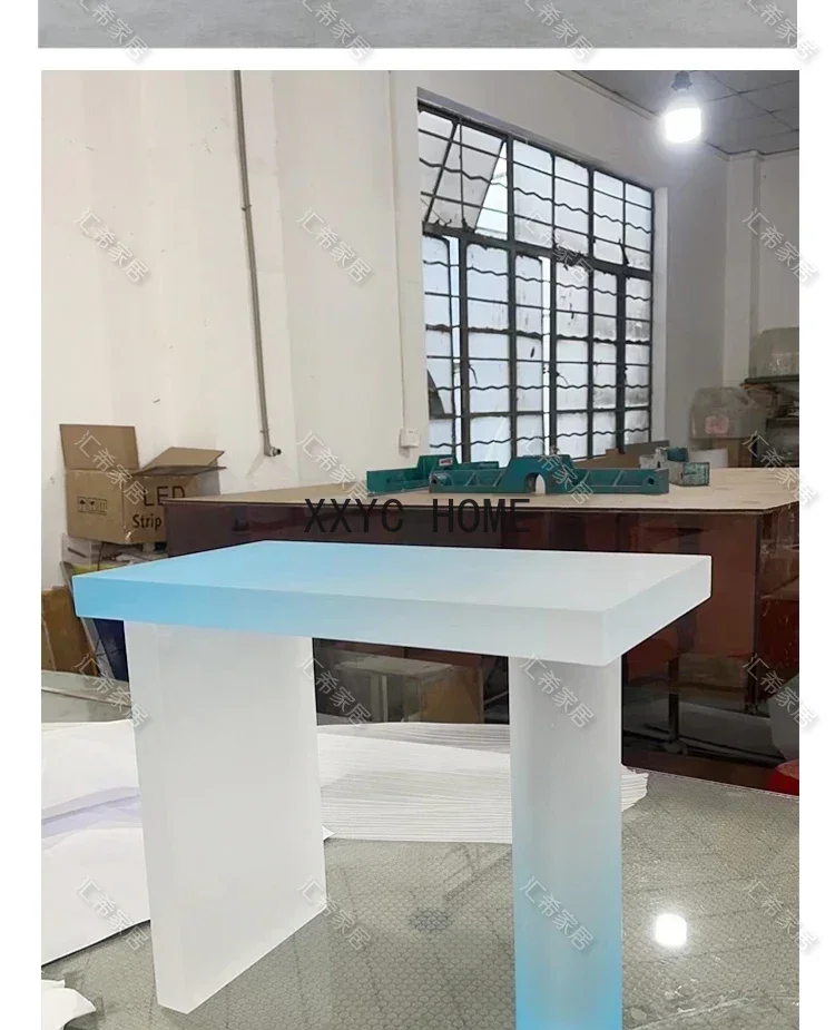 

Acrylic Custom Frosted Gradient round Tea Table Art Table Living Room Modern Creative