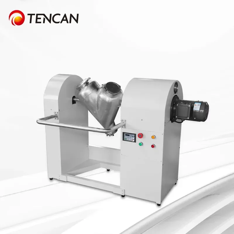 i TENCAN Lab V Shape Mixer 50L Capacity with Motor Milling for Powder & Dry Material Mixing in Food Chemical R&D Equipment