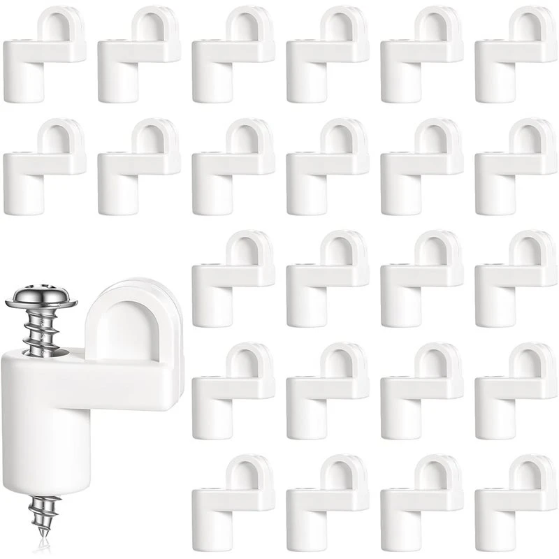 BMBY-Offset Clips 24 Pack 3/8 In Nylon Window Screen Clip With Screws For Fastening Storm Windows, Storm Panels(White)