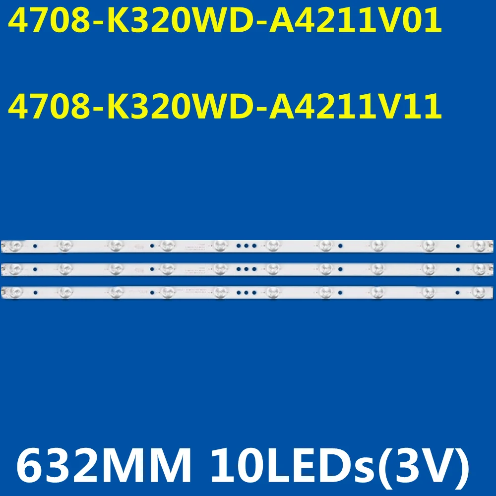 

30PCS LED Strip For HK315LEDM 3BL-T6324102-006B 005B 020B 019B 015B 4708-K320WD-A4211V11 A4211V01 32PFL5040/T3 STV-LC32440WL
