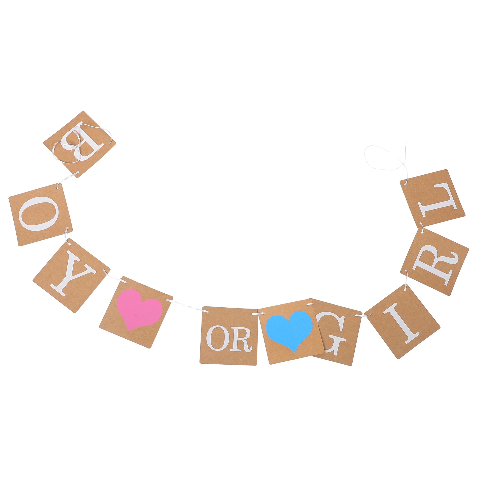 

Gender Reveals Flag Garland Baby Girl Banner Boy Shower Nursery Decor Baptism Kraft Paper Child