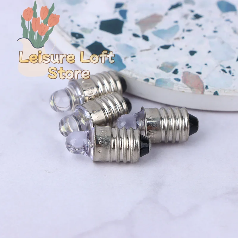 

2Pcs E10 LED Mini Bulb - DC 3-6V Wide Voltage Replacement for Flashlights, Bike Lights & Instrument Indicators