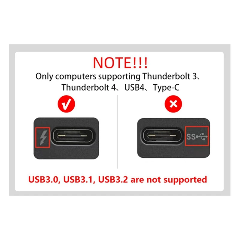 For Thunderbolt-Compatible 3/4 GPU Dock Laptop To External Graphic Video Card Fit USB4 For Notebook With 40Gbps Durable (B)