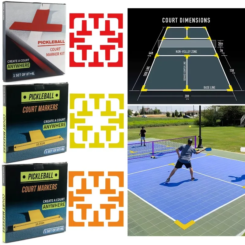 

Набор линий для точечной маркировки Pickleball Court, портативный уличный аксессуар для тенниса, бадминтона, оборудование для маркировки, создайте свой собственный