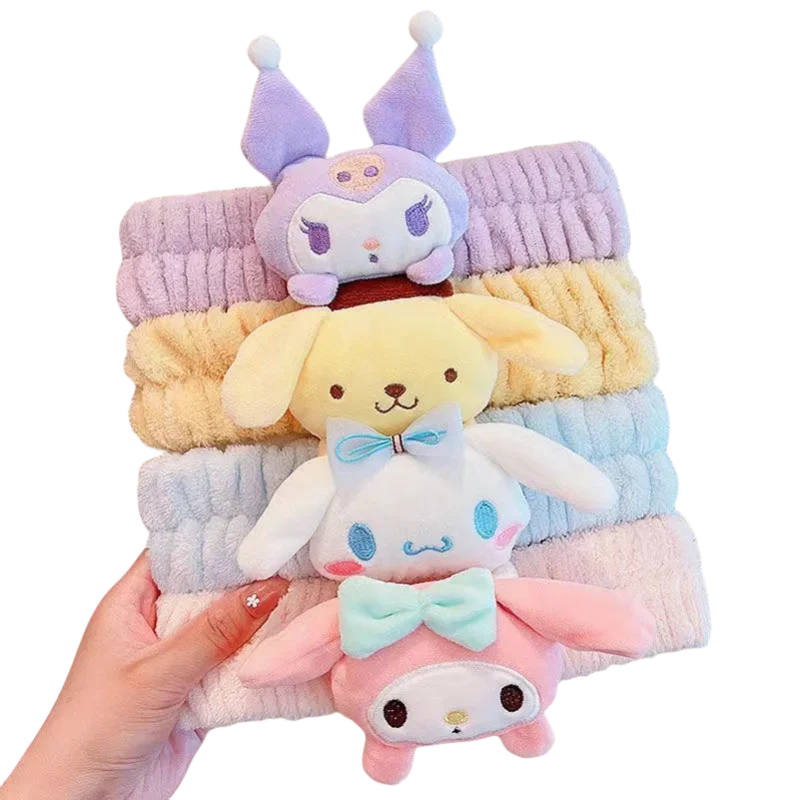 

MINISO Sanrio Cartoon Cute Kuromi Melody Shampoo Hair Ties Kawaii Cinnamoroll Anti-Moisture Broken Hair Ties Hair Bands