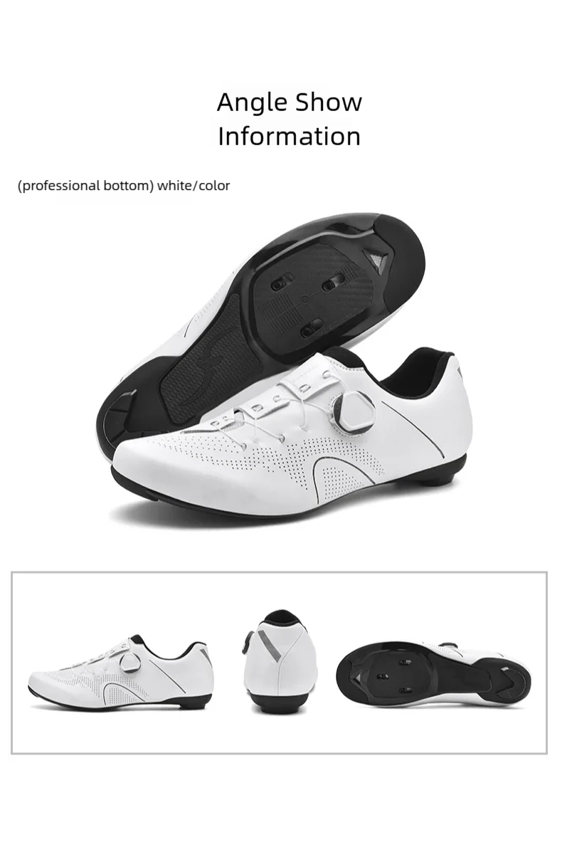 Speed Cycling Sneaker Herren Rennrad-Schuhe Cleat-Schuhe SPD-Schuhe Fahrrad-Flachpedalschuhe Herren Fahrrad Outdoor-Schuhe Weiß – Detail 10
