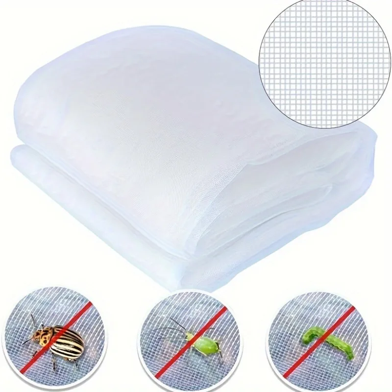 1pc Ultra fine HDPE 60 mesh insect net 6x9ft - transparent pest barrier for garden and greenhouse plant protection