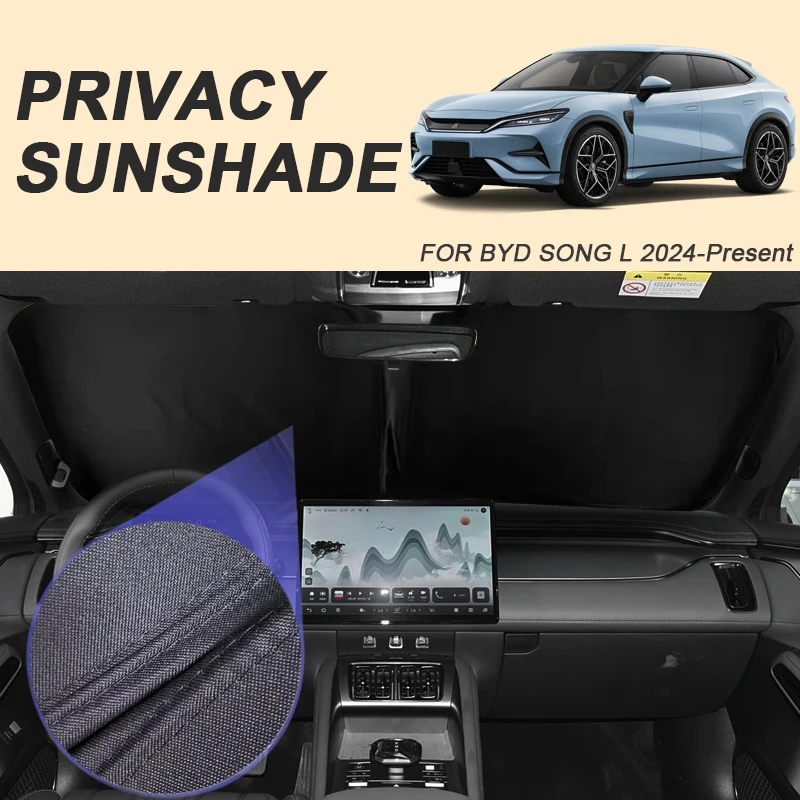 

Автомобильный черный солнцезащитный козырек для окон для BYD SONG L 2024-2026, автоматическая защита от УФ-лучей, теплоизоляционная защитная крышка, аксессуар для интерьера