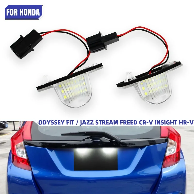 2 قطعة LED رقم السيارة لوحة ترخيص ضوء لهوندا Crv صالح أوديسي جاز Hrv Frv CR-V تيار LED عدد مصباح