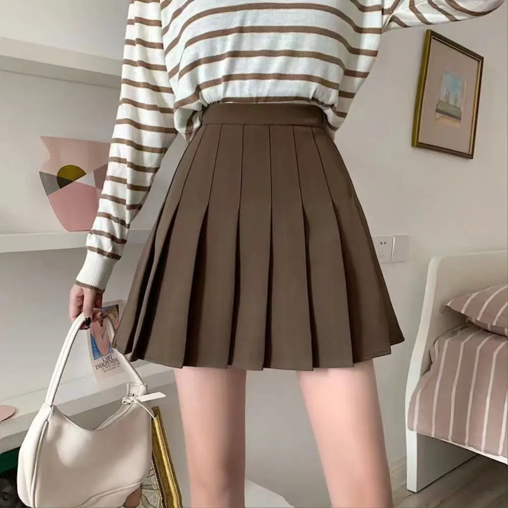 New Preppy Style Pleated Skirt Plus Size Black High Waist Skirt JK Uniform Skirt School Girl