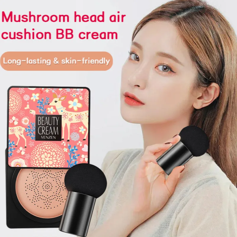 หัวเห็ด Air Cushion CC ครีมรองพื้นแต่งหน้าผิวไวท์เทนนิ่ง Moisturizing Face Base คอนซีลเลอร์