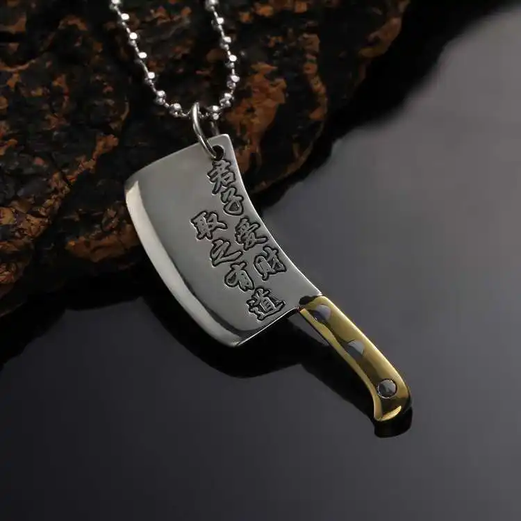 Nowy styl spersonalizowany nóż kuchenny wisiorek posrebrzany mały wisiorek moda moda wisiorek akcesoria Hip Hop