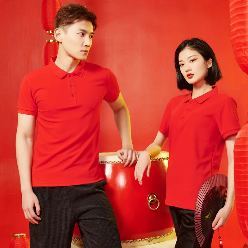 SummerpoloShirtT-shirt a maniche corte per uomo Scuola Azienda Uniforme da lavoro Pubblicità Camicia culturale Uniforme di gruppo Turn-down Coll