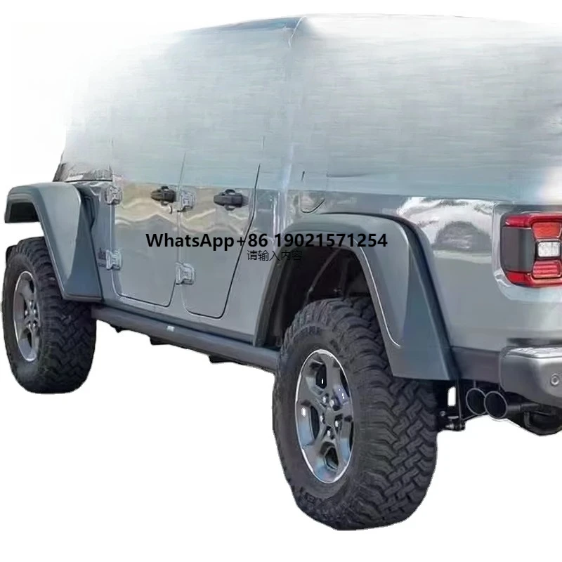 

ABS Plastic 4X4 Accessory Body Kit High Fender Flares with Light Mudguards Splash Wheel Eyebrow for Jeep Wrangler Gladiator JT