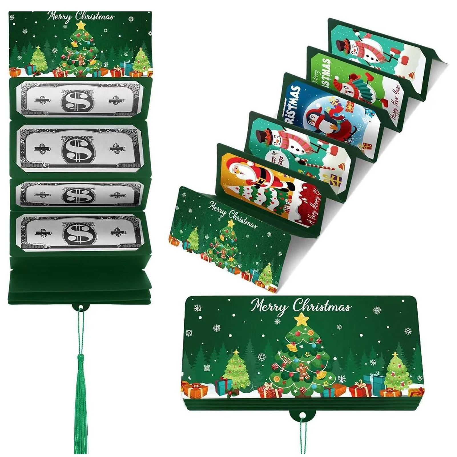 10 Stück Elevate Festlicher Vibe mit Umschlag, Weihnachtsgeschenkhalter, einzigartiger Grußkarten-Kartenhalter, rot
