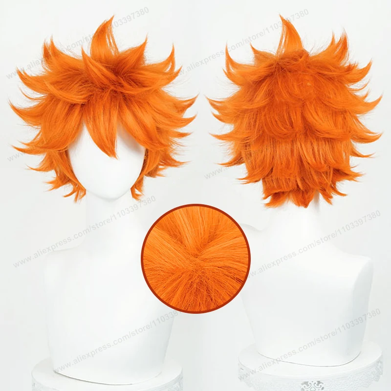 

Hinata Shoyo Cosplay Wig 26cm Short Orange Hair Anime Shoyo Hinata Wigs Heat Resistant Synthetic Wigs