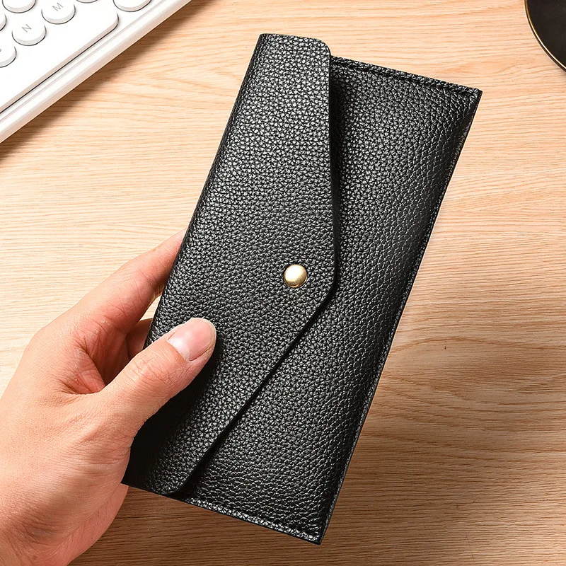New Women's Wallet Long Slim Purse Minimalist Fashion Large Capacity Soft Leather Card Holder Phone Wallet