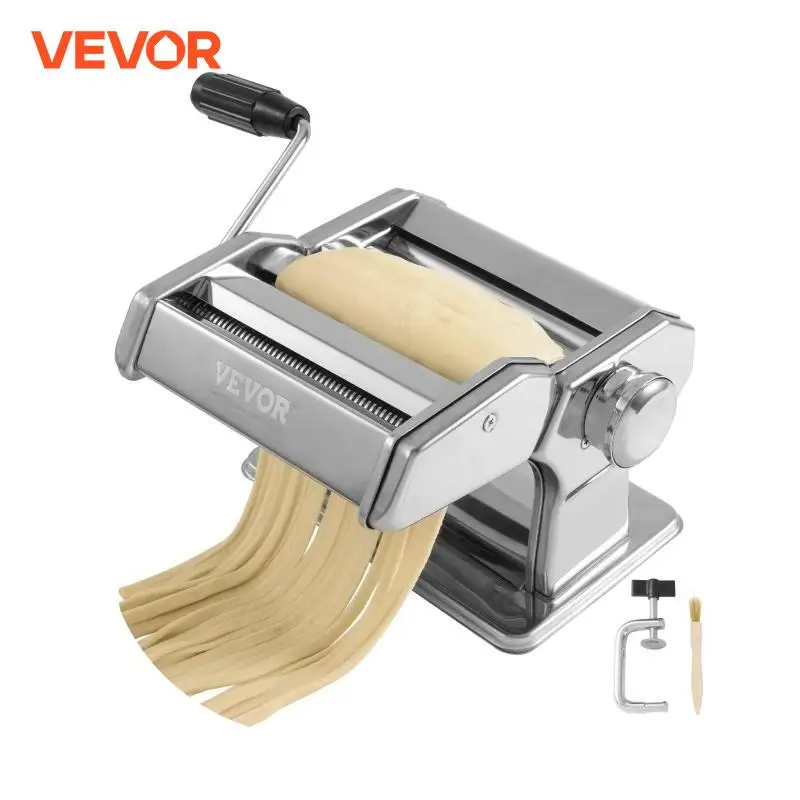 VEVOR-Juego de máquina Manual para hacer Pasta, rebanador de acero inoxidable, cortador de rodillos de fideos frescos, electrodoméstico