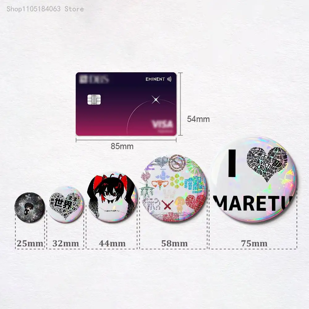 أنا أحب M-MaretuS شارات القلب 25 32 44 58 75 مللي متر جولة تأثيري دبوس حقيبة ديكور المشجعين جمع الأصدقاء الهدايا بروش تذكارية #2