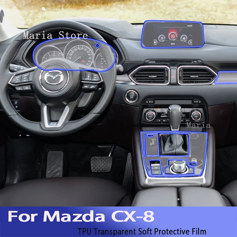 

For Mazda CX-8(2017-2022) Car Interior Center Console Transparent TPUProtective Film Anti-scratch Repair Sticker Accessories