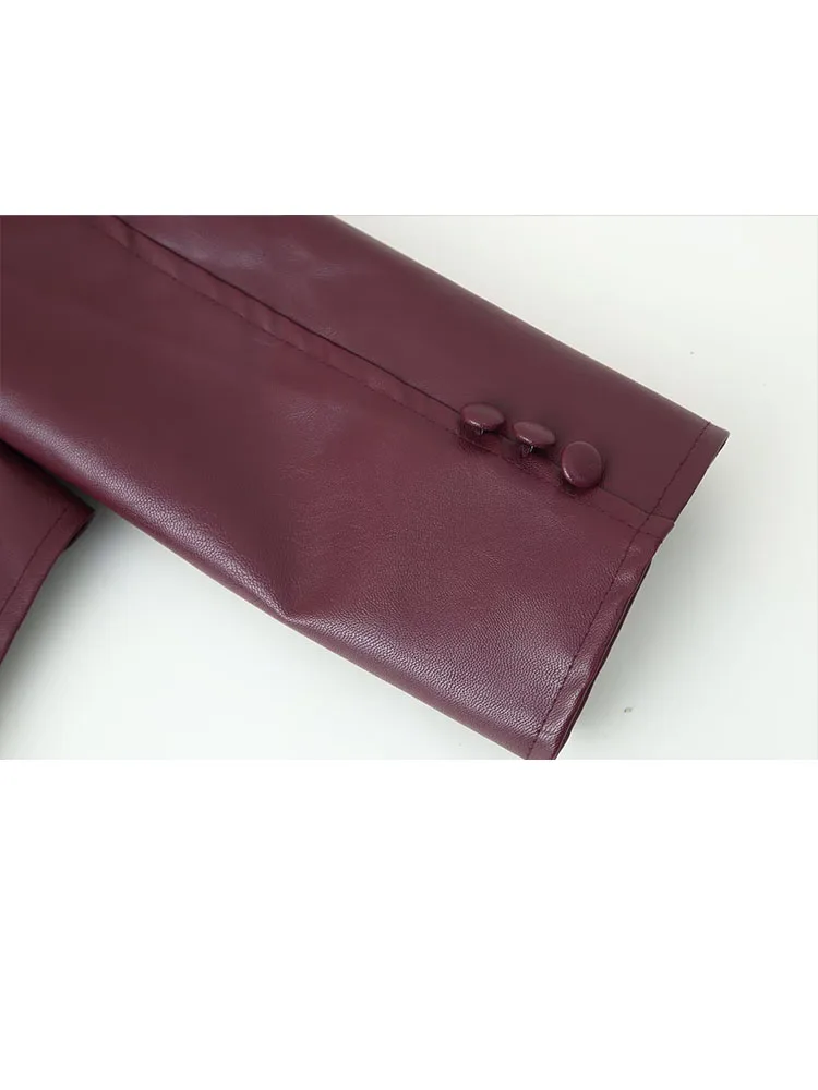 HH レディース 冬 レザー ファッション 多用途 ウエスト ラペル レースアップ 長袖 レザー ジャケット 女性 ハイストリート カジュアル ショートジャケット