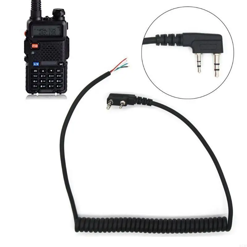 TK-240 UV5R 용 H7JF Linton Hand Mic Walkie Talkie 스피커 케이블 내마모성 스피커 마이크 케이블