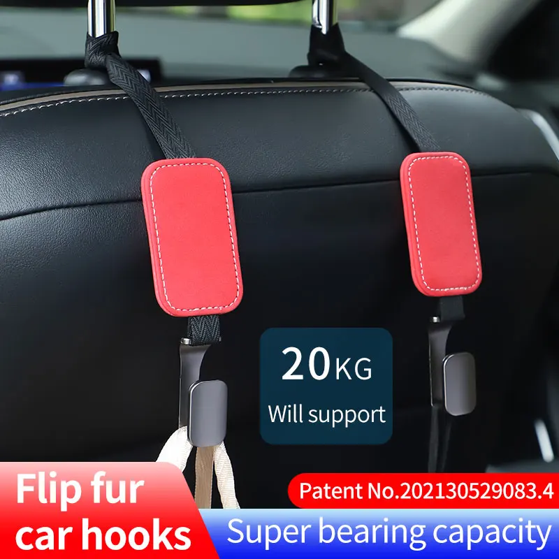 

Luxury Leather Car Seat Hooks Front Seat Headrest Organizer Holder For Purses and Handbag Car Storage Interior Accessories