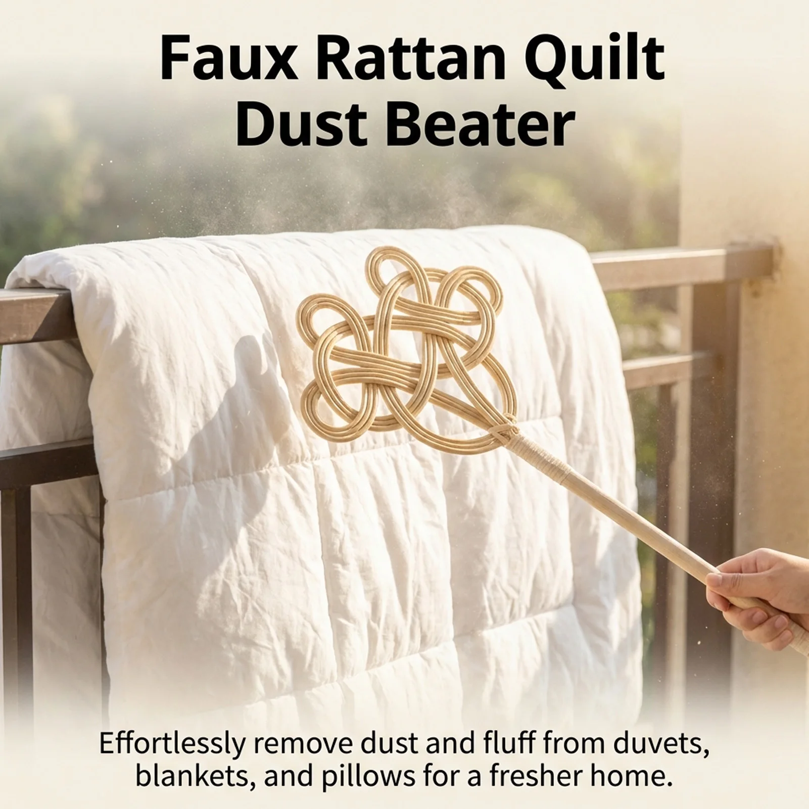 Practical Long Handle Plastic Dusters Quilt Beater Dust Removal Lightweight Carpet Beater Household Bedding Cleaning Duster
