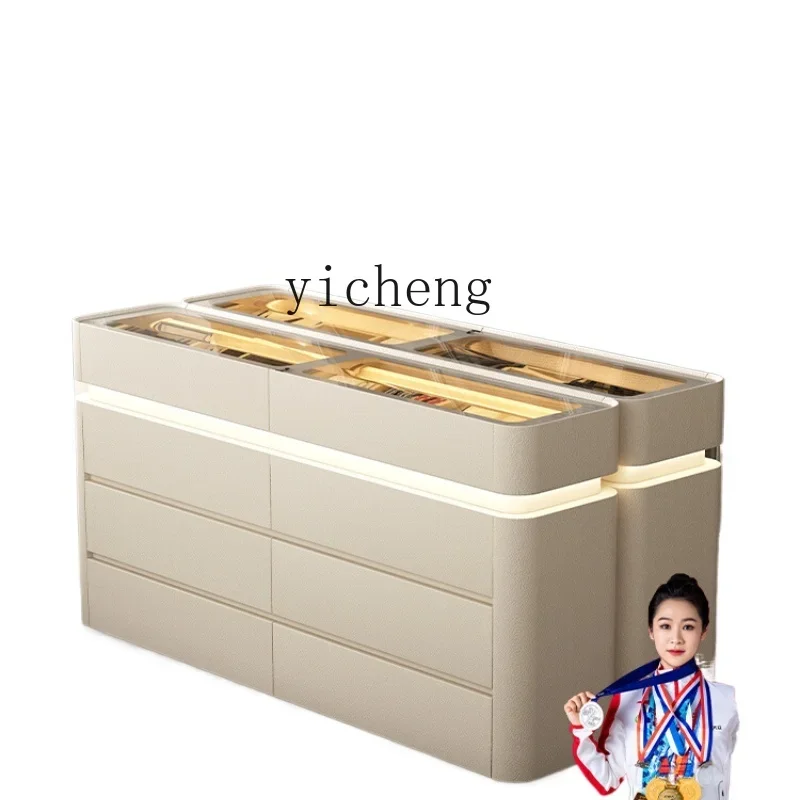 XL French light luxury cloakroom jewelry middle island cabinet narrow household floor drawer solid wood