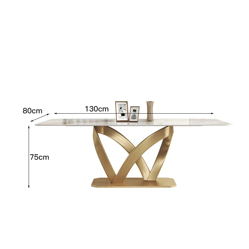 Nowy zestaw 6 krzeseł stołowych 1,8m stół niestandardowy marmurowy metalowa podstawa stół wyspowy luksusowa restauracja Esstische meble pokojowe