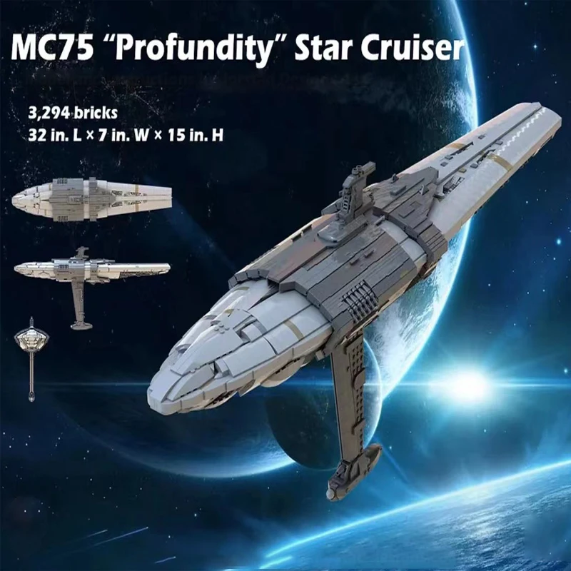 

3294Pcs Mocs Star Plan Alliance to Restore Republic Bricks Sets MC75 Profundity Star Cruiser Kits Build Model Building Block Toy