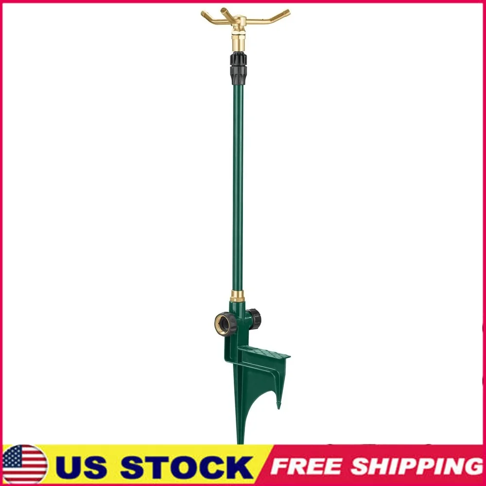 

Вращающийся спринклер с 3 рычагами, телескопический шип, регулируемый поток, система полива садового газона, диаметр 50 футов, легкое крепление для шланга