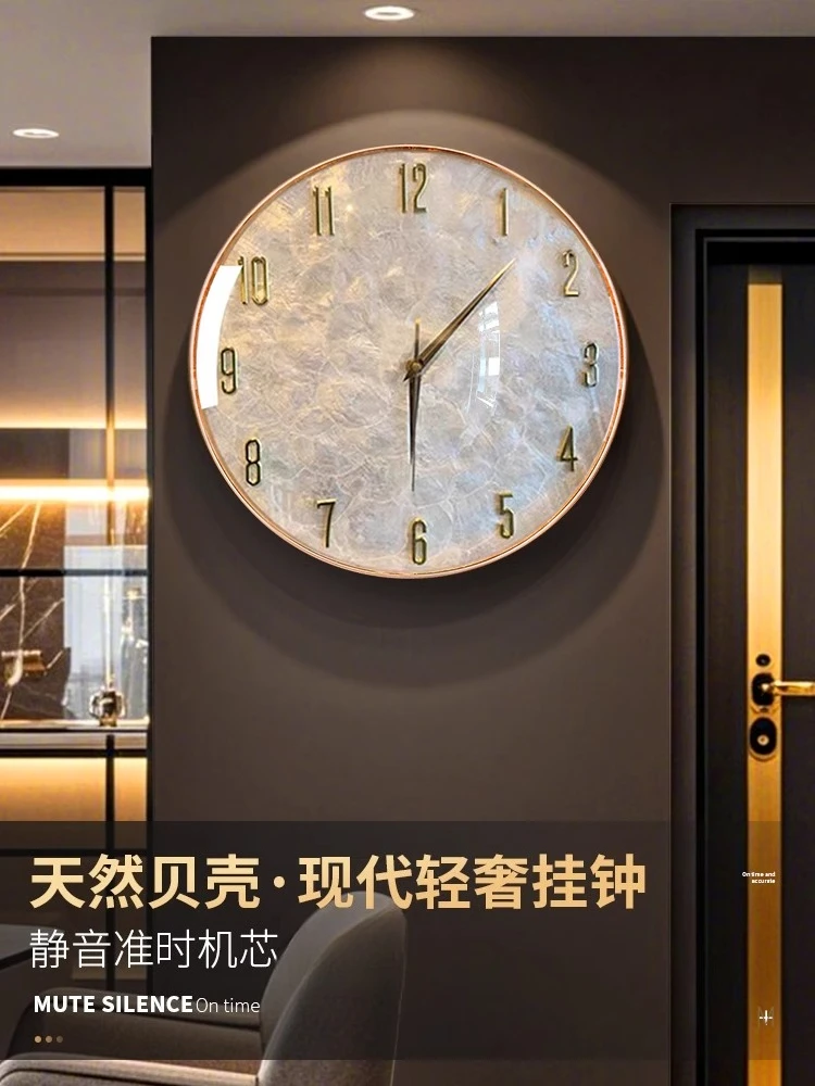 Minimalistische Italiaanse Shell Wandklok Moderne Eenvoudige Woonkamer High-end Wandklok Premium Woonkamer Home Decor Wanduhr FYWC - afbeelding 2