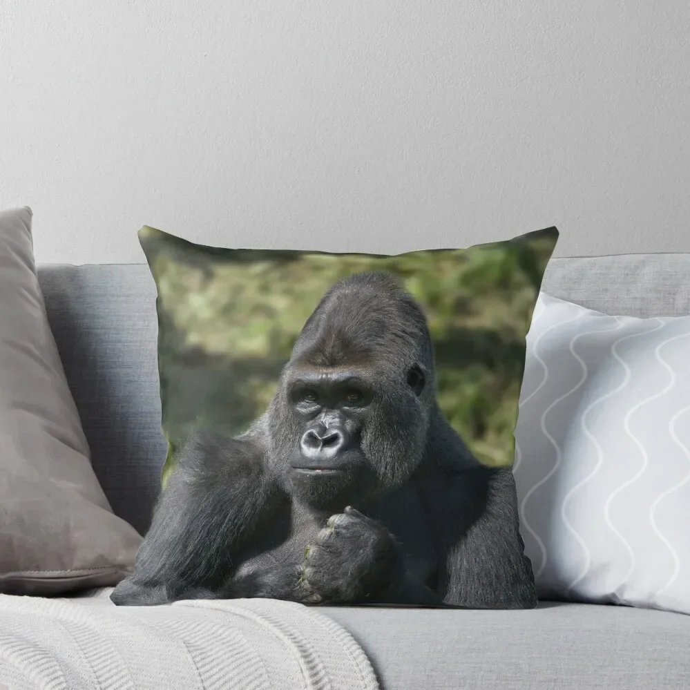 Silverback Gorilla Portrait Throw Pillow Pillow Case Cushions Home Decor Decorative pillowcase Sofa Cushion Pillow