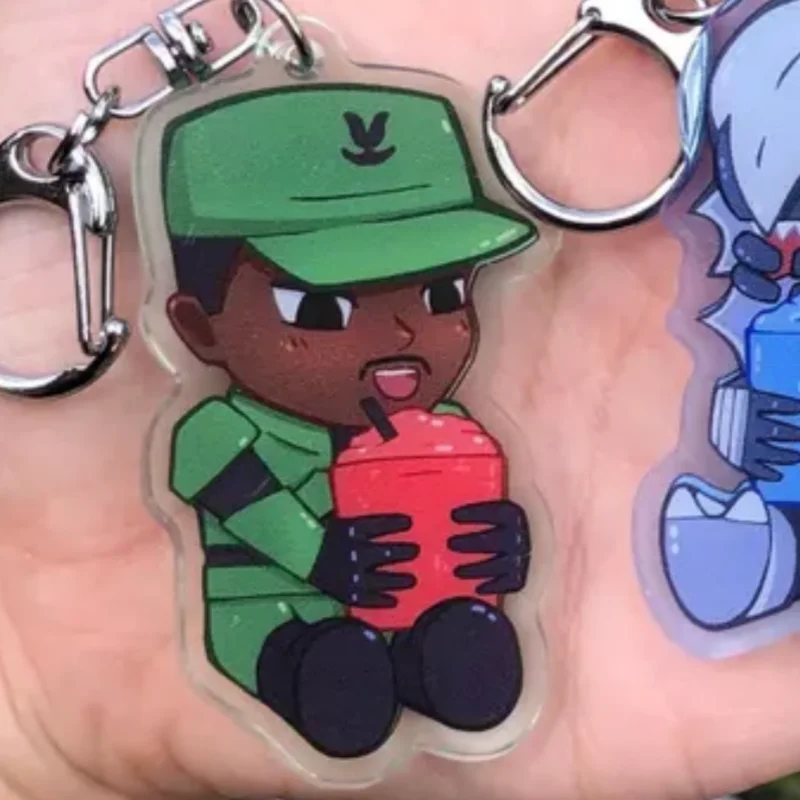 Spartan and Friends Slushie Acrylic Keychain Cute Slurpee Meme Keychain Sergeant Meme Xbox Game - view 4