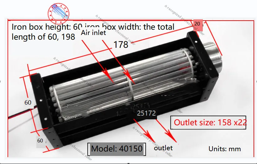 

Вентилятор постоянного тока с перекрестным потоком, 12 В, 24 В, вентиляция на шарикоподшипнике, небольшой вентилятор