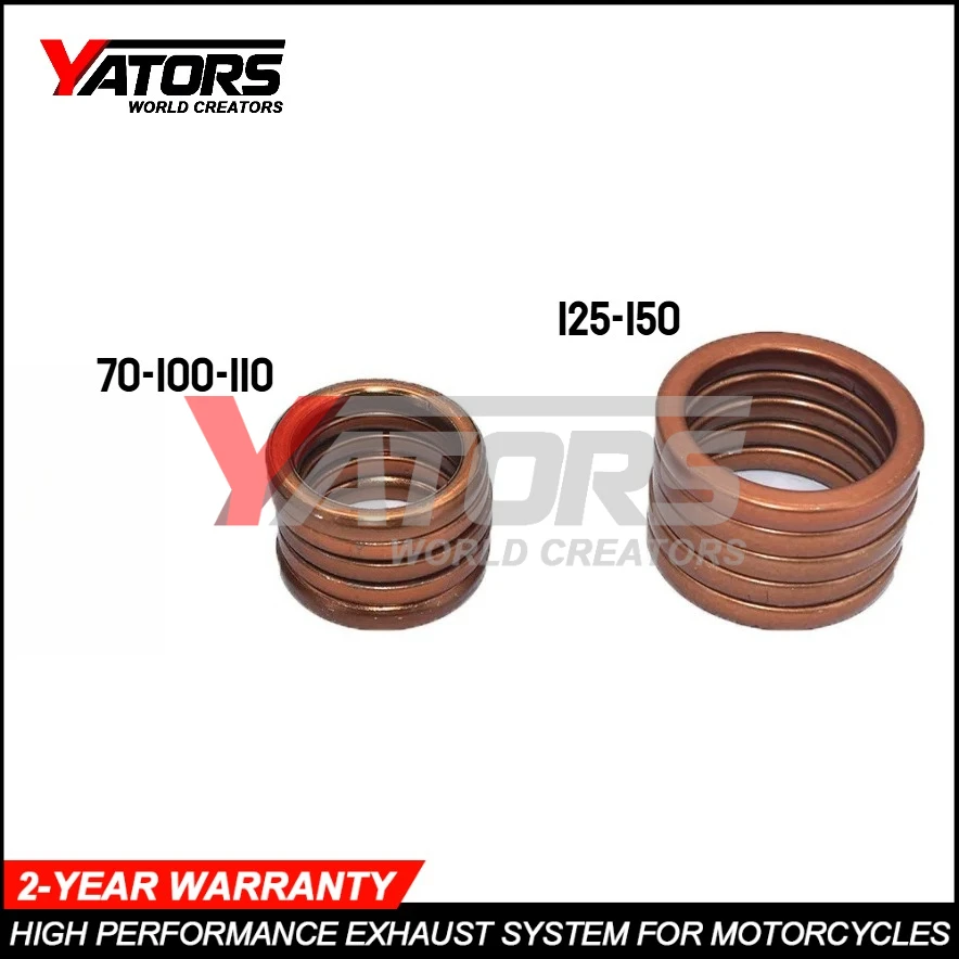 5PCS Muffler Exhaust Gasket For 49cc 50cc 110cc 150cc GY6 70 90 100 125cc Scooter Bike ATV Moped Parts