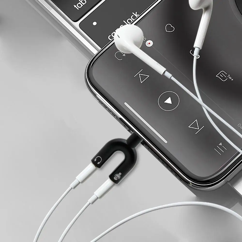 3,5 MM Kopfhörer Stecker Audio Kabel Splitter Mikrofon 2 in 1 U Typ Adapter Stecker Für Smartphone MP3 MP4 Player Sharing – Detail 2