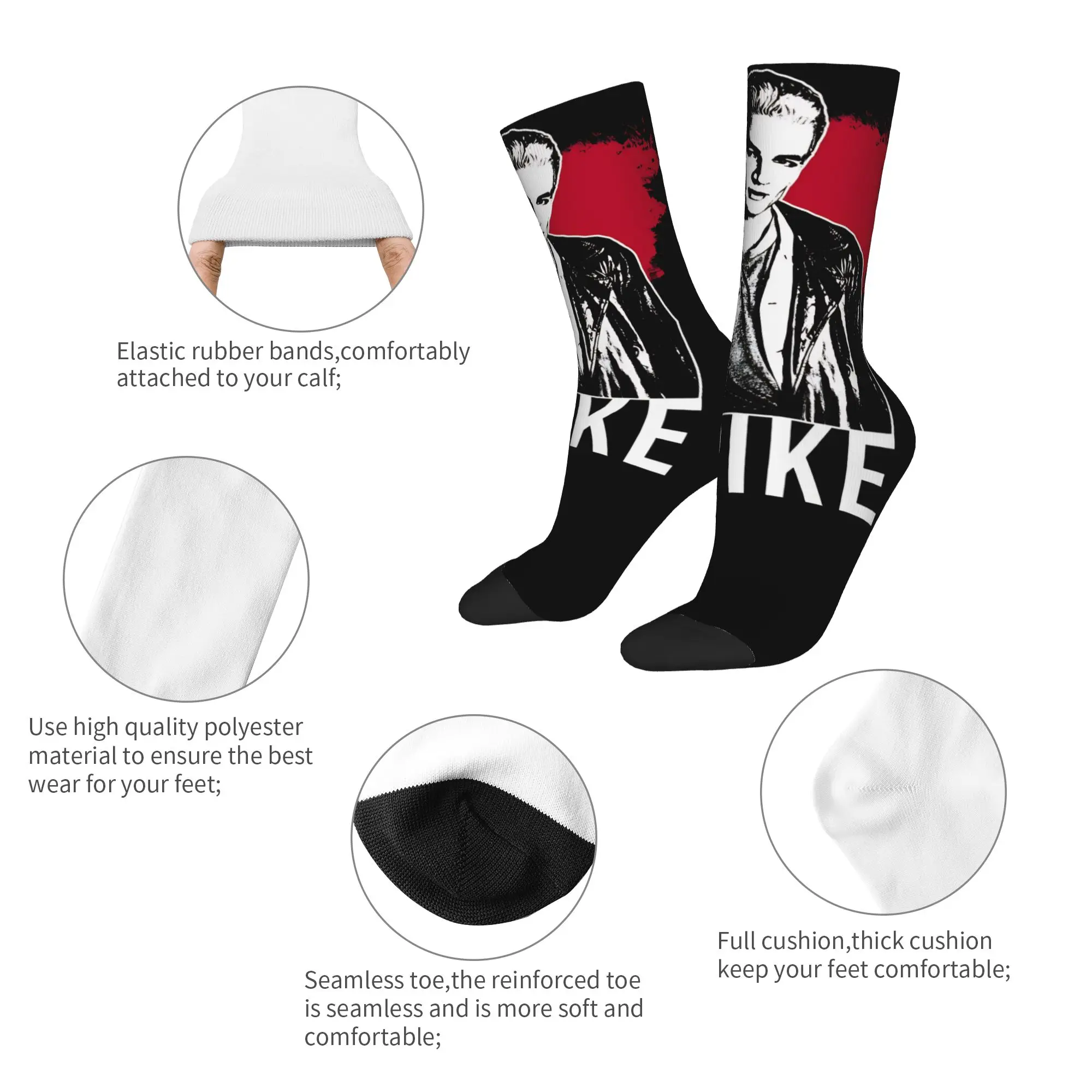 Fashion Men's Socks Harajuku Spike Buffy the Vampire Slayer Sock Polyester  Graphic Women Socks Spring Summer Autumn Winter