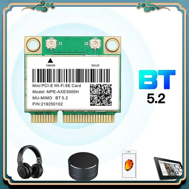 

ABJG-Wireless Card AX210 Mini PCIE Wifi Card AX210 Wireless Card Mini PCIE Wi-Fi Adapter