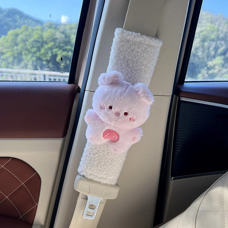 1PC Car Styling Seat Belt Cover Cartoon Bear Safety Belt Protector Comfort Plush Shoulder Strap Harness Cushion Pad For Child