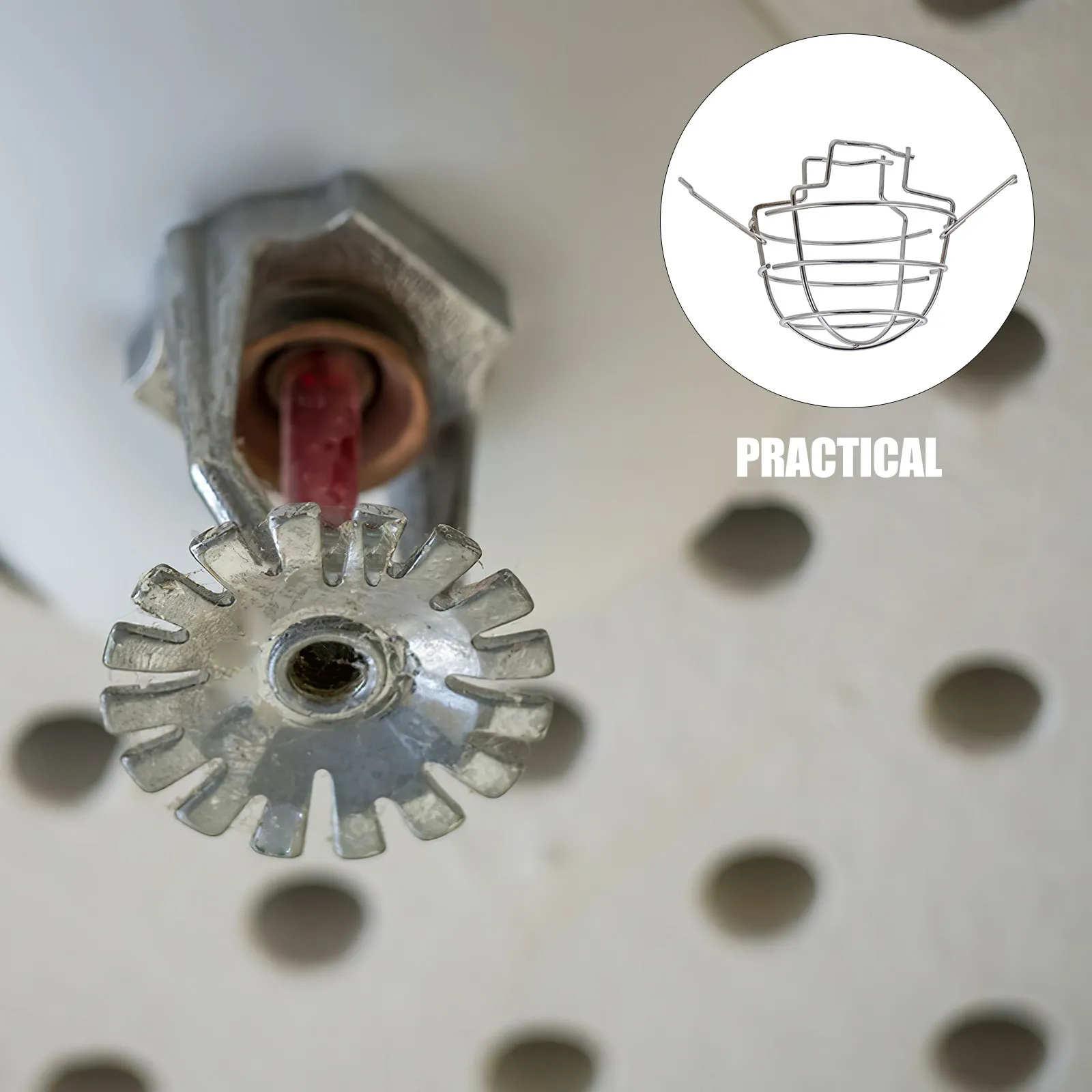 Protetor de Sprinkler de Incêndio em Aço Inoxidável Resistente a Impactos para Montagem Vertical, Horizontal, em Parede e Teto