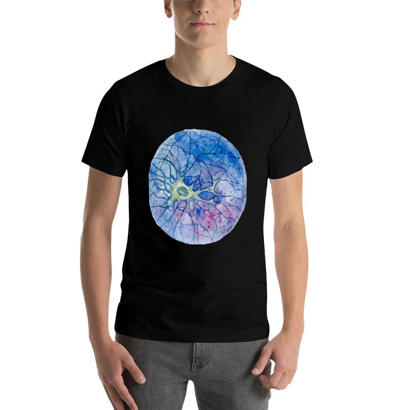 

Neuron - Watercolor T-Shirt man t shirts for men casual t shirts for man cotton funny t shirts cotton 100% T-Shirt