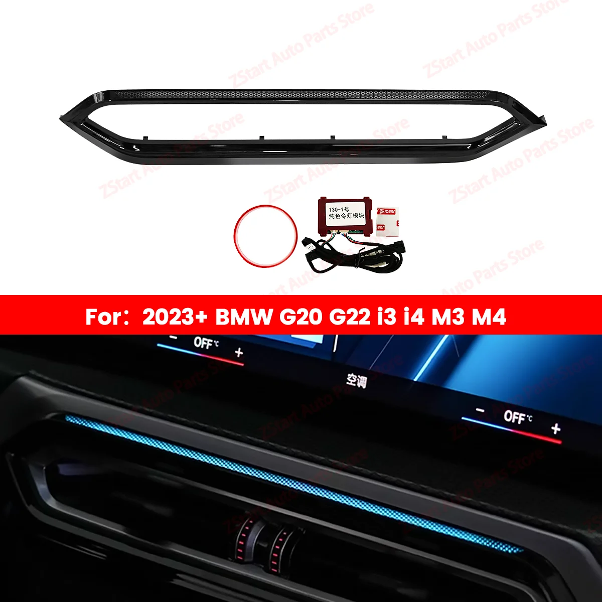 

LED Vents For BMW 2023+ G20 G22 G80 G82 i3 i4 M3 M4 11 Colour Car Auto Center Console Air Outlet Decorative Lamp Ambient Lights