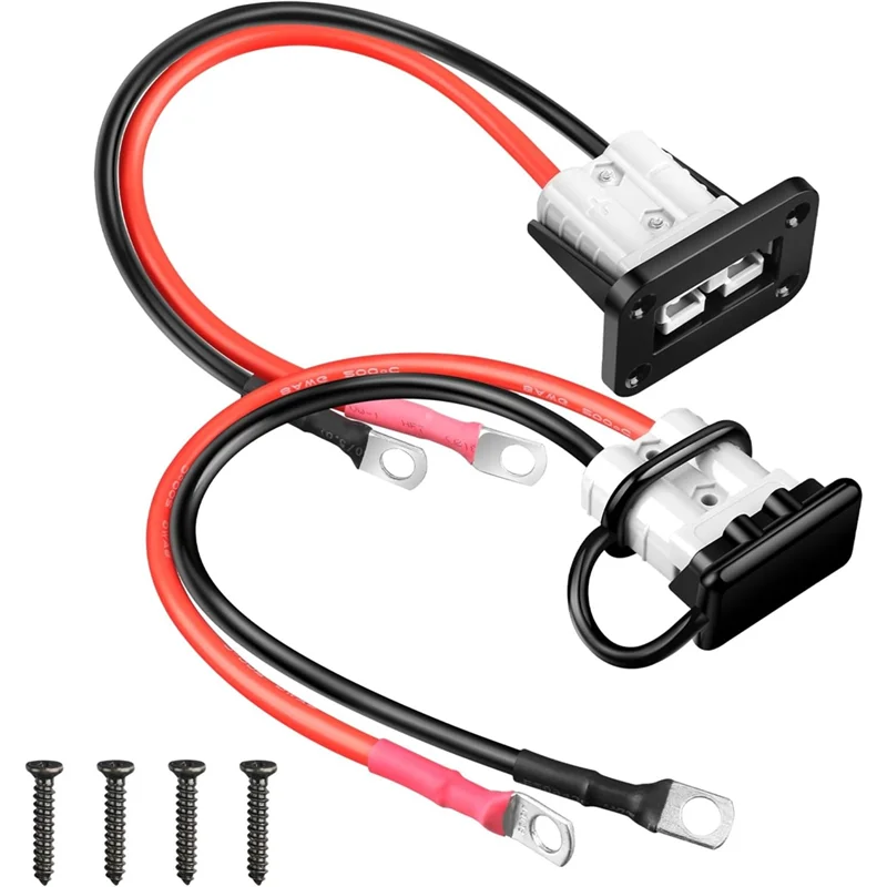 

A25F-SB50 Anderson Connector 8AWG 50A Battery Cable O Ring Terminal 12V-72V Wire Harness Plug Kit