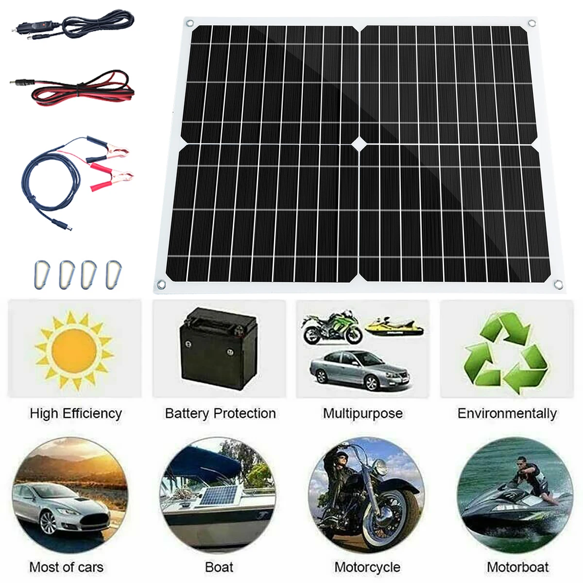 Flexible solar panel complete 25W 18V DC Output 5V USB Output Daily power Photovoltaic panels or 60W solar kit for 12V battery