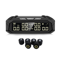 Car TPMS Tyre Pressure Monitoring System Solar Power Digital Display Auto Security Alarm Systems With 6 External Sensors